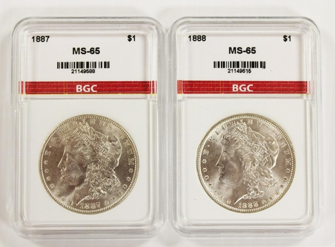 1887 AND 1888 MORGAN SIVLER DOLLARS (1 of 2)