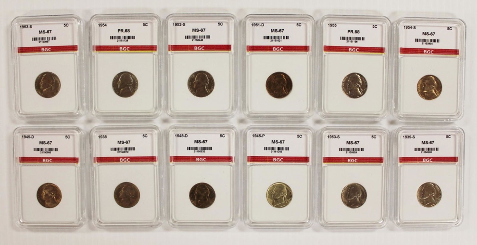 JEFFERSON NICKEL LOT: 12 COINS TOTAL (1 of 2)