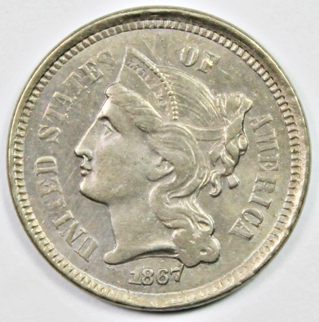 1867 THREE CENT NICKEL (1 of 4)