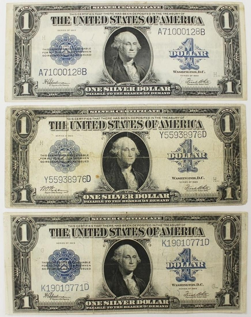 THREE NICE 1923 $1.00 SILVER CERTIFCATES (1 of 2)