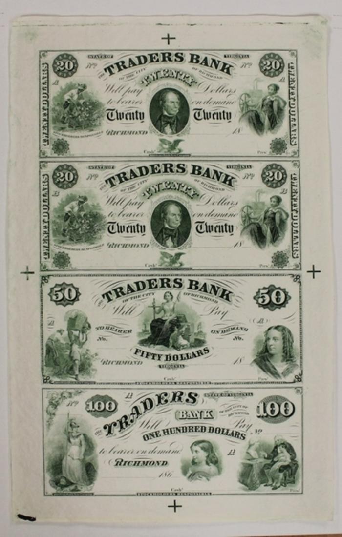 VIRGINIA CIVIL WAR NOTES UNCUT SHEET (1 of 1)