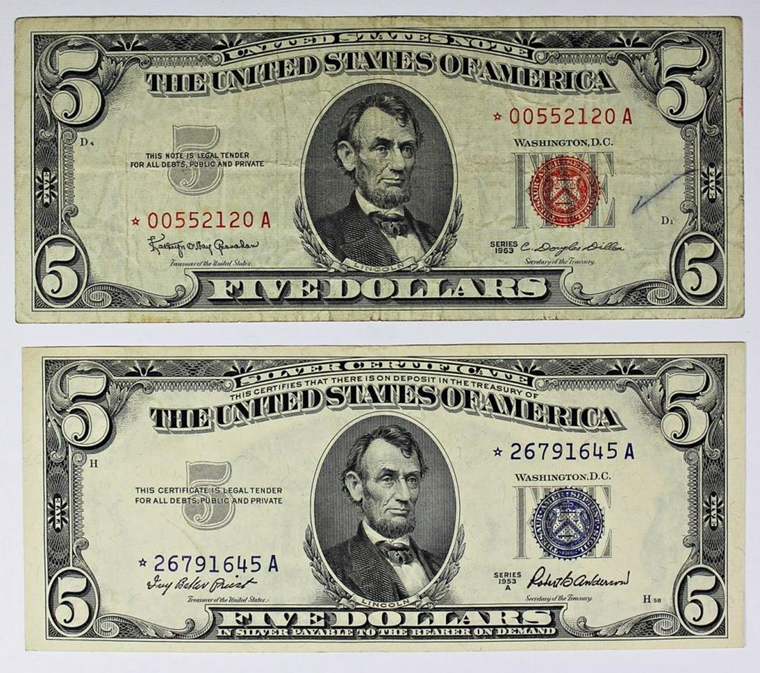 (2) $5.00 NOTES (1 of 2)