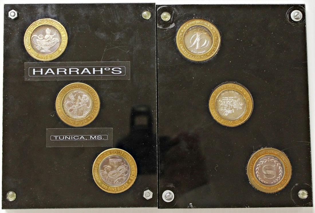 (6) .999 SILVER CASINO TOKENS (1 of 2)