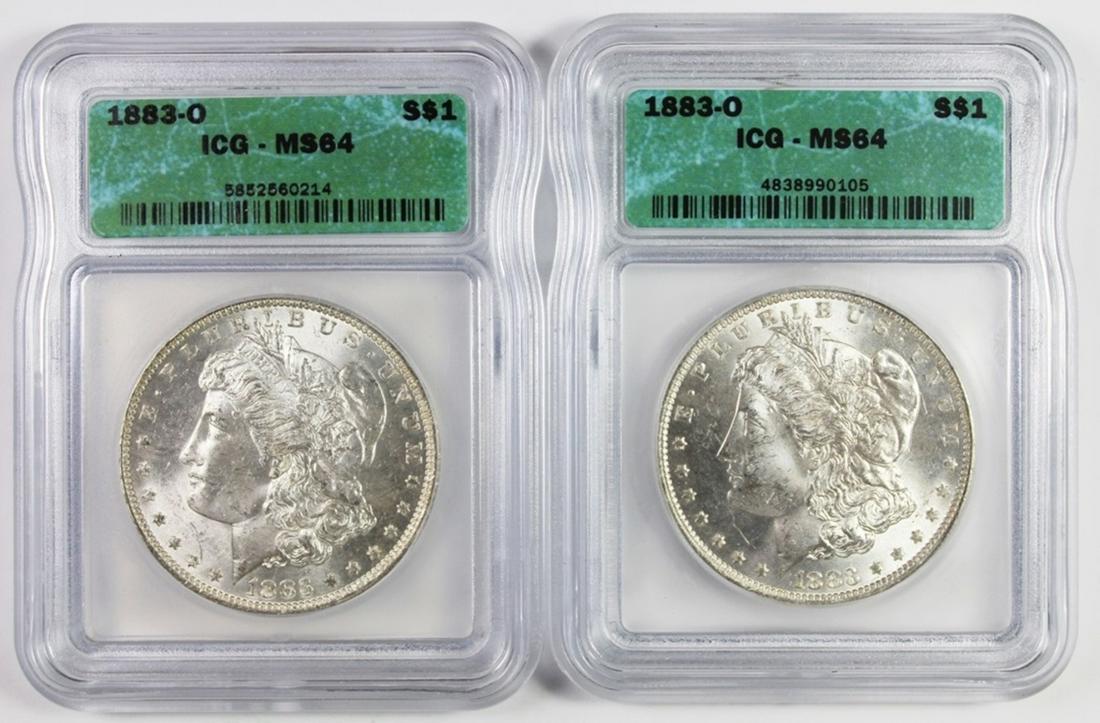 TWO 1883-0 MORGAN SILVER DOLLARS (1 of 2)