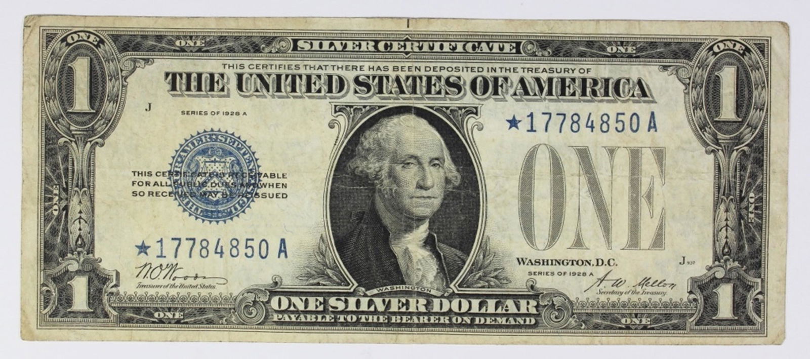 1928-A $1.00 SILVER CERTIFICATE "FUNNYBACK" (1 of 2)