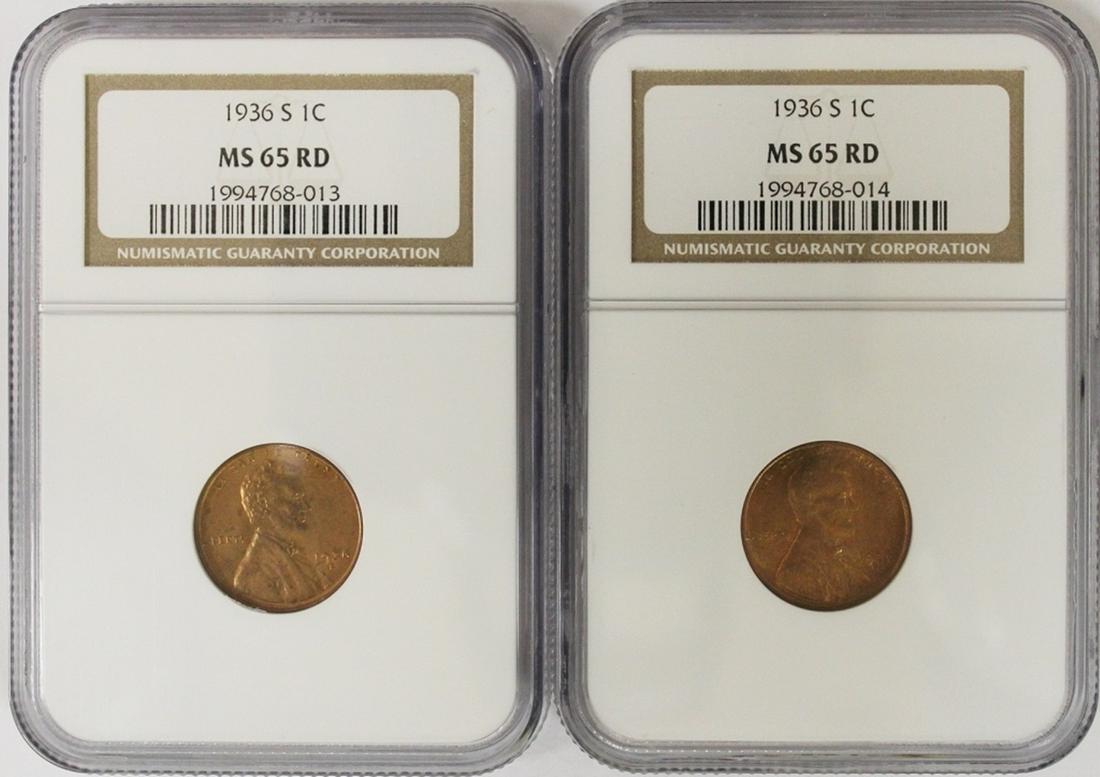 TWO 1936-S LINCOLN CENTS (1 of 2)