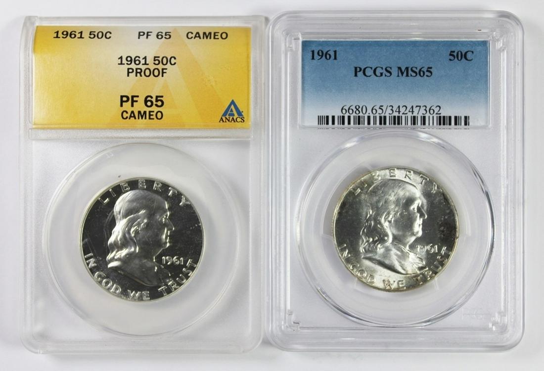 (2) 1961 FRANKLIN HALF DOLLARS (1 of 2)