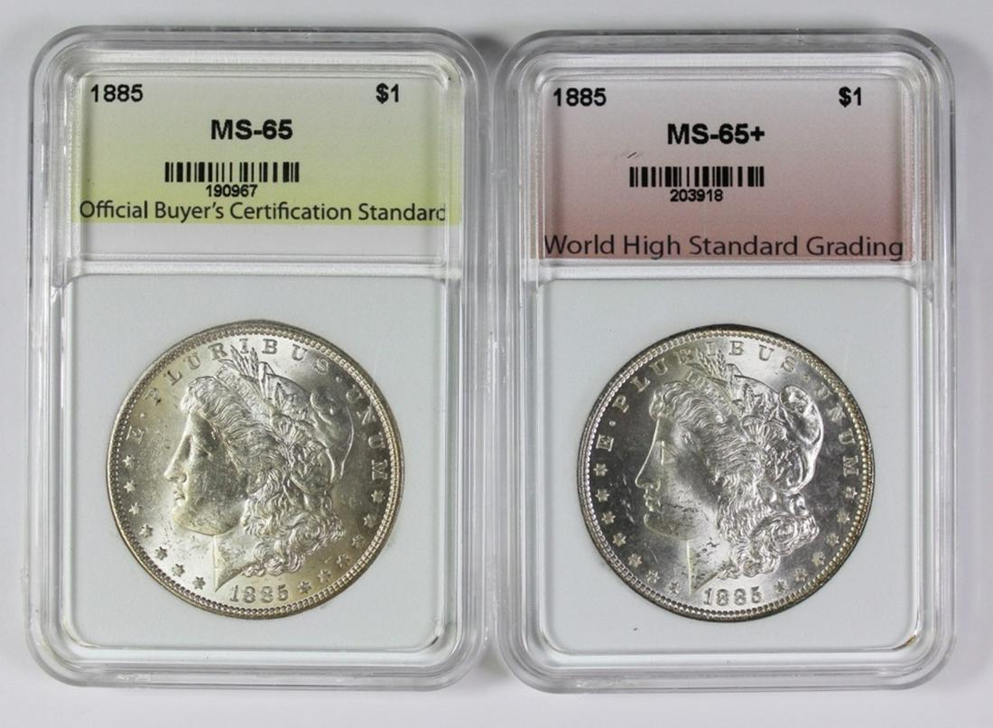 (2) 1885 MORGAN SILVER DOLLARS (1 of 2)