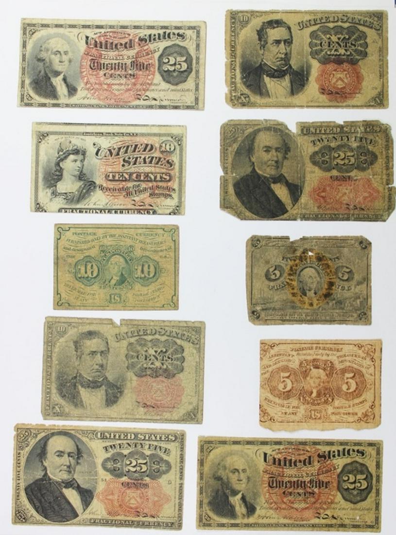 10 PIECE FRACTIONAL CURRENCY CIRCS (1 of 1)