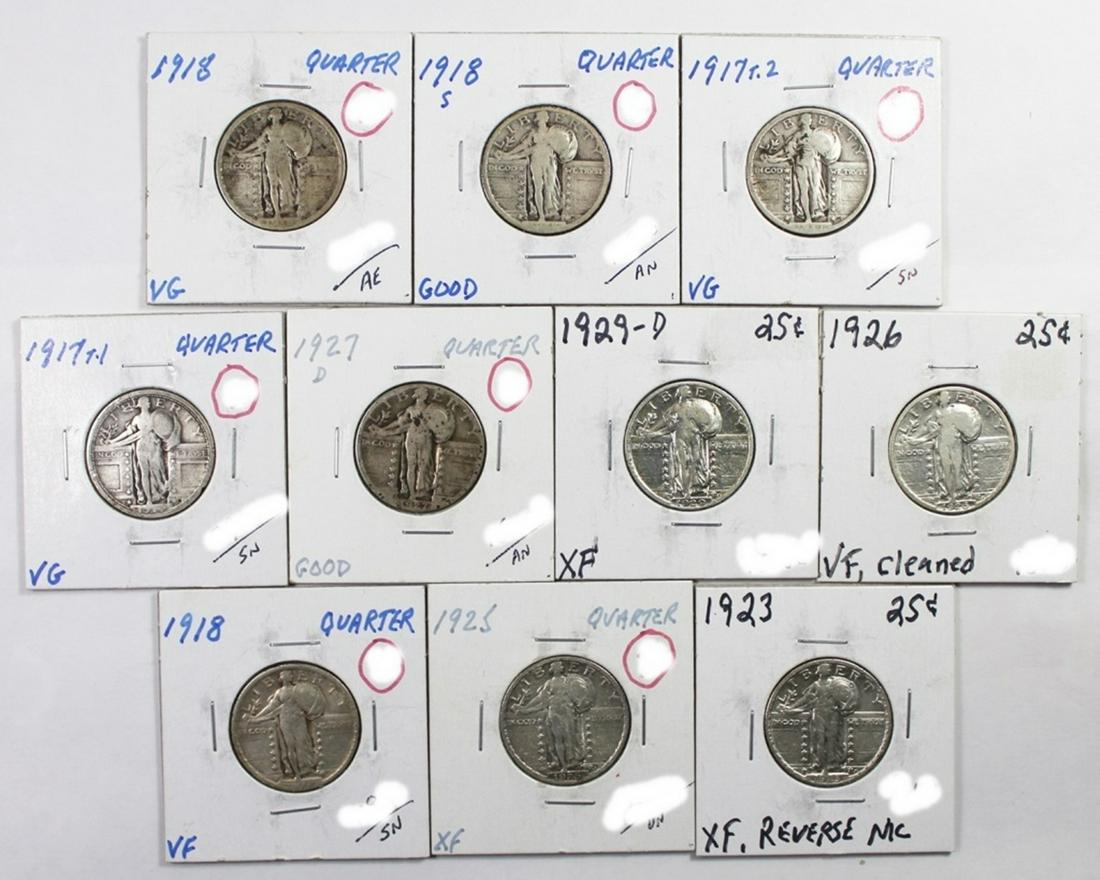 STANDING LIBERTY QUARTER LOT: 10 COINS TOTAL (1 of 1)