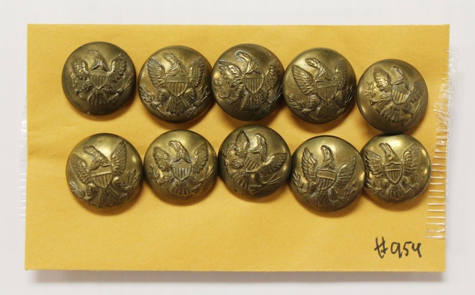 LOT OF 10 CIVIL WAR ERA BRASS NAVY OFFICER BUTTONS (1 of 1)