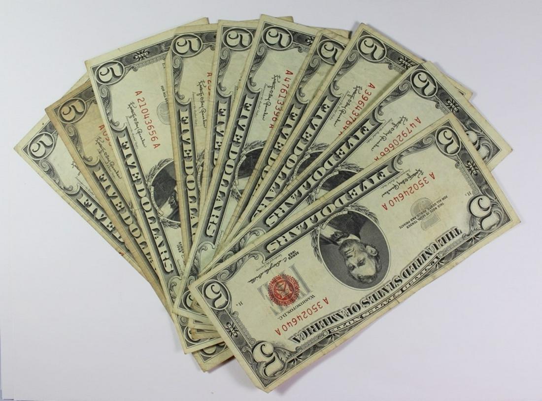 (10) 1963 $5.00 RED SEAL (1 of 1)