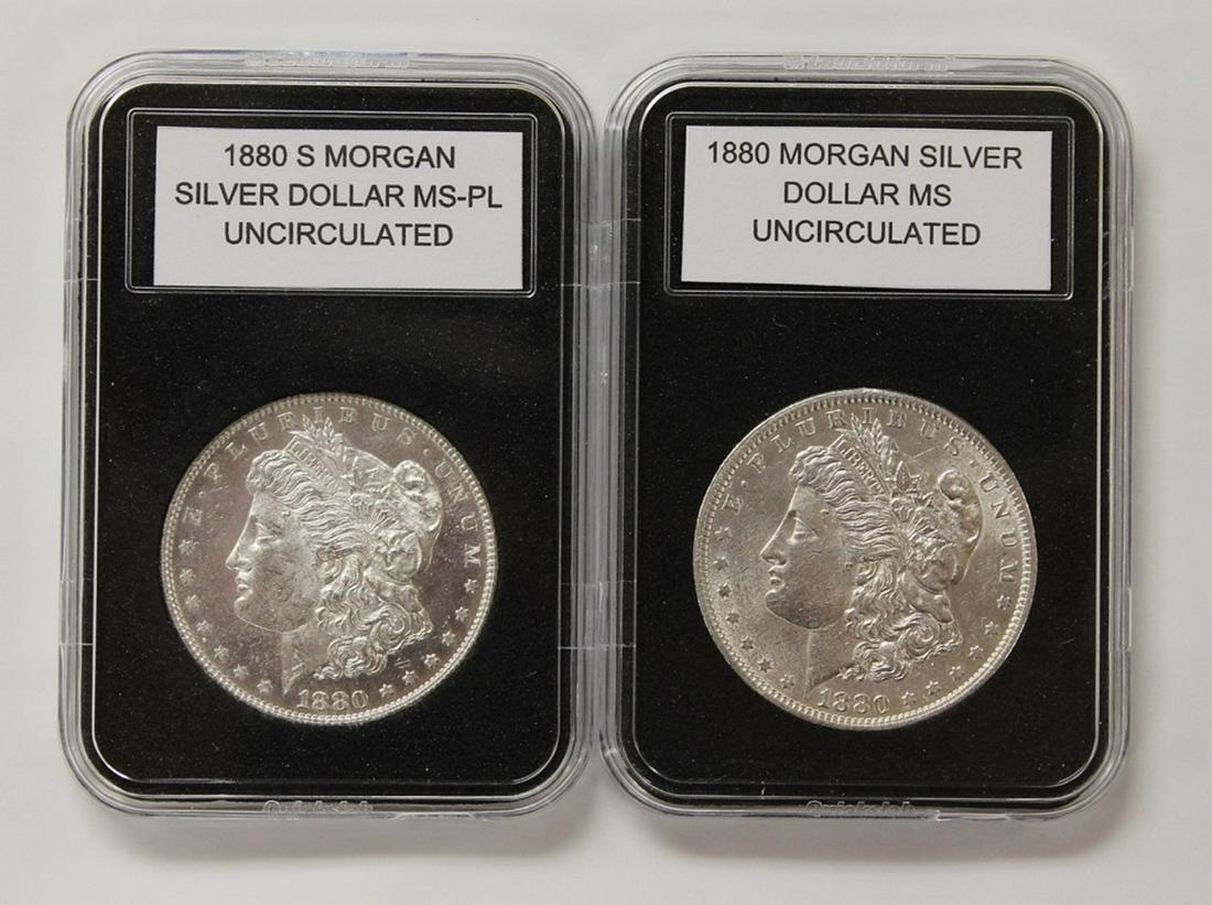 1880 AND 1880-S MORGAN SILVER DOLLARS (1 of 2)