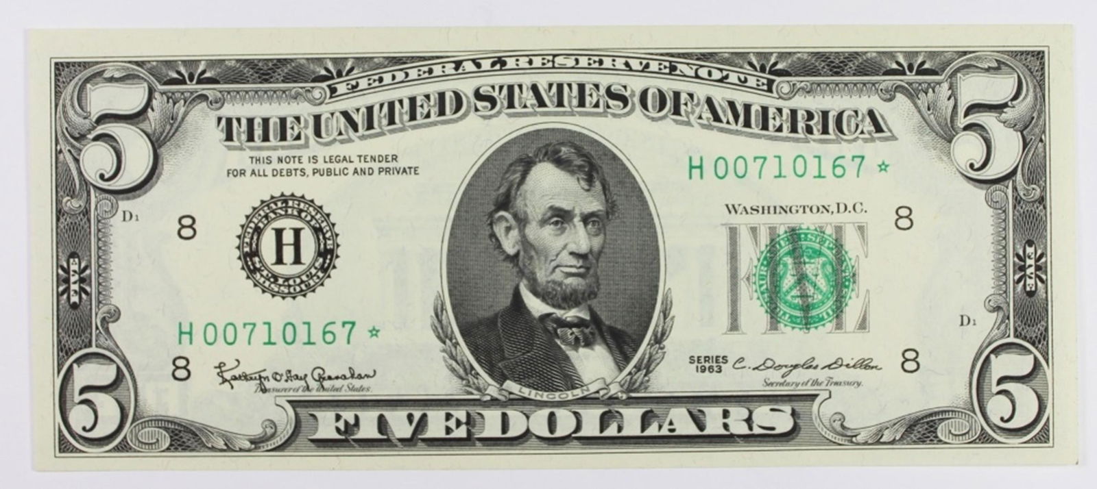 1963 $5.00 FEDERAL RESERVE NOTE (1 of 2)