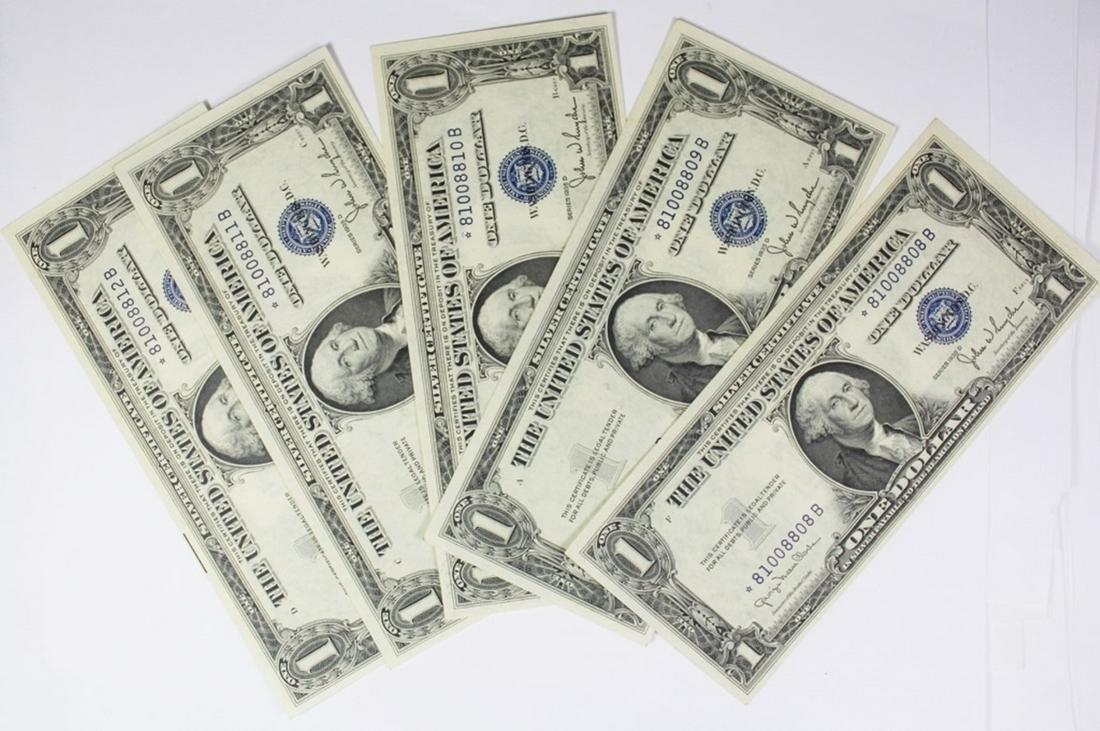 (5) PIECE 1935-D $1.00 SILVER CERTIFICATES (1 of 2)