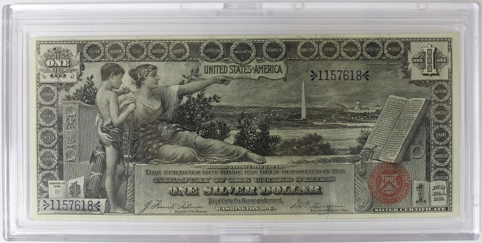1896 $1.00 SILVER CERT "EDUCATIONAL" NOTE (1 of 2)