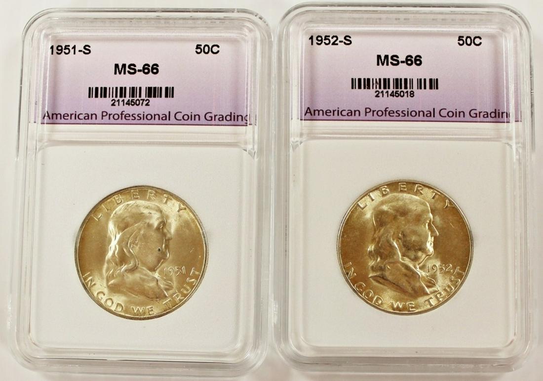 1951-S AND 1952-S FRANKLIN HALF DOLLARS (1 of 2)