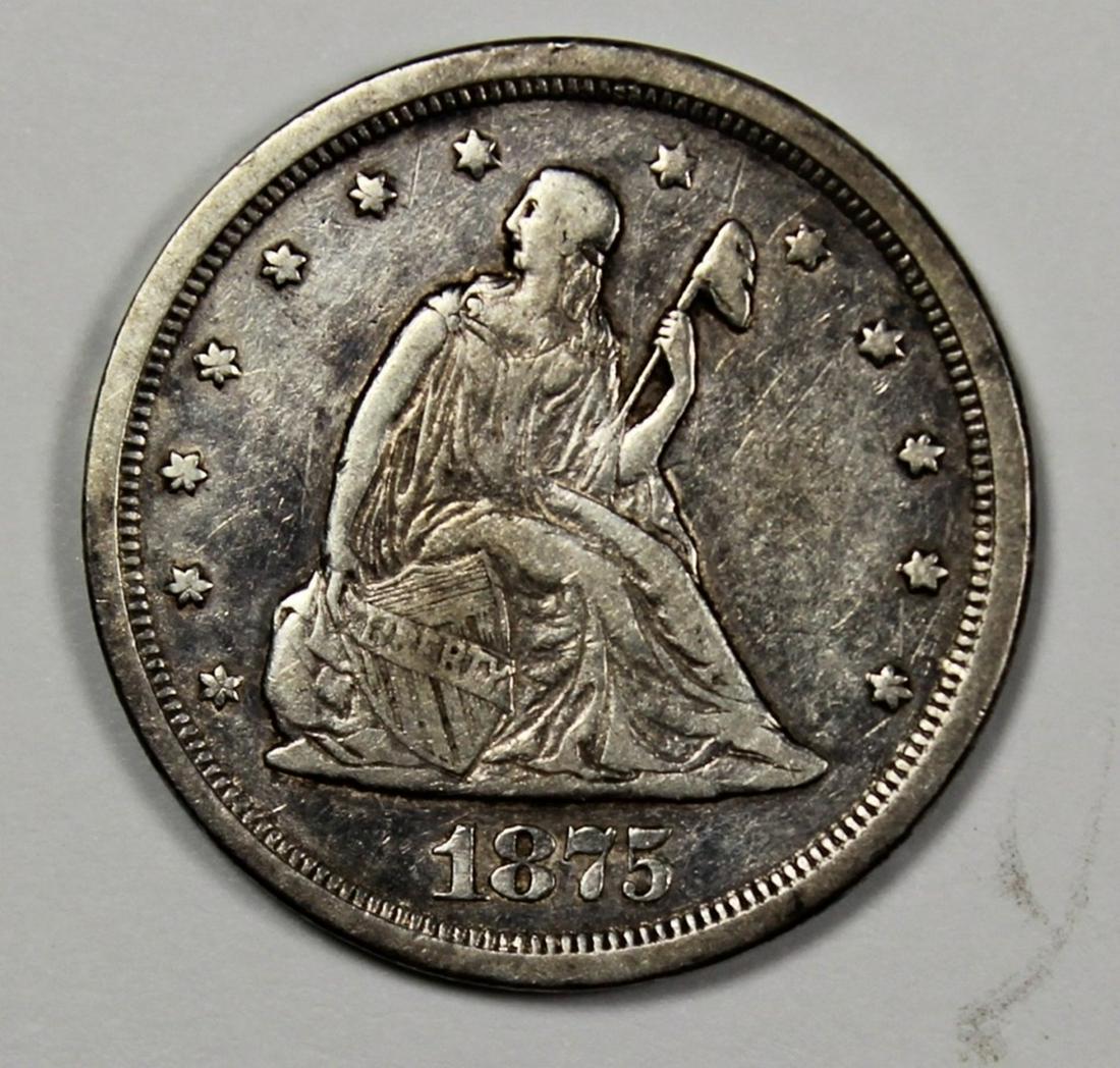 1875-S TWENTY CENT PIECE XF-AU (1 of 2)