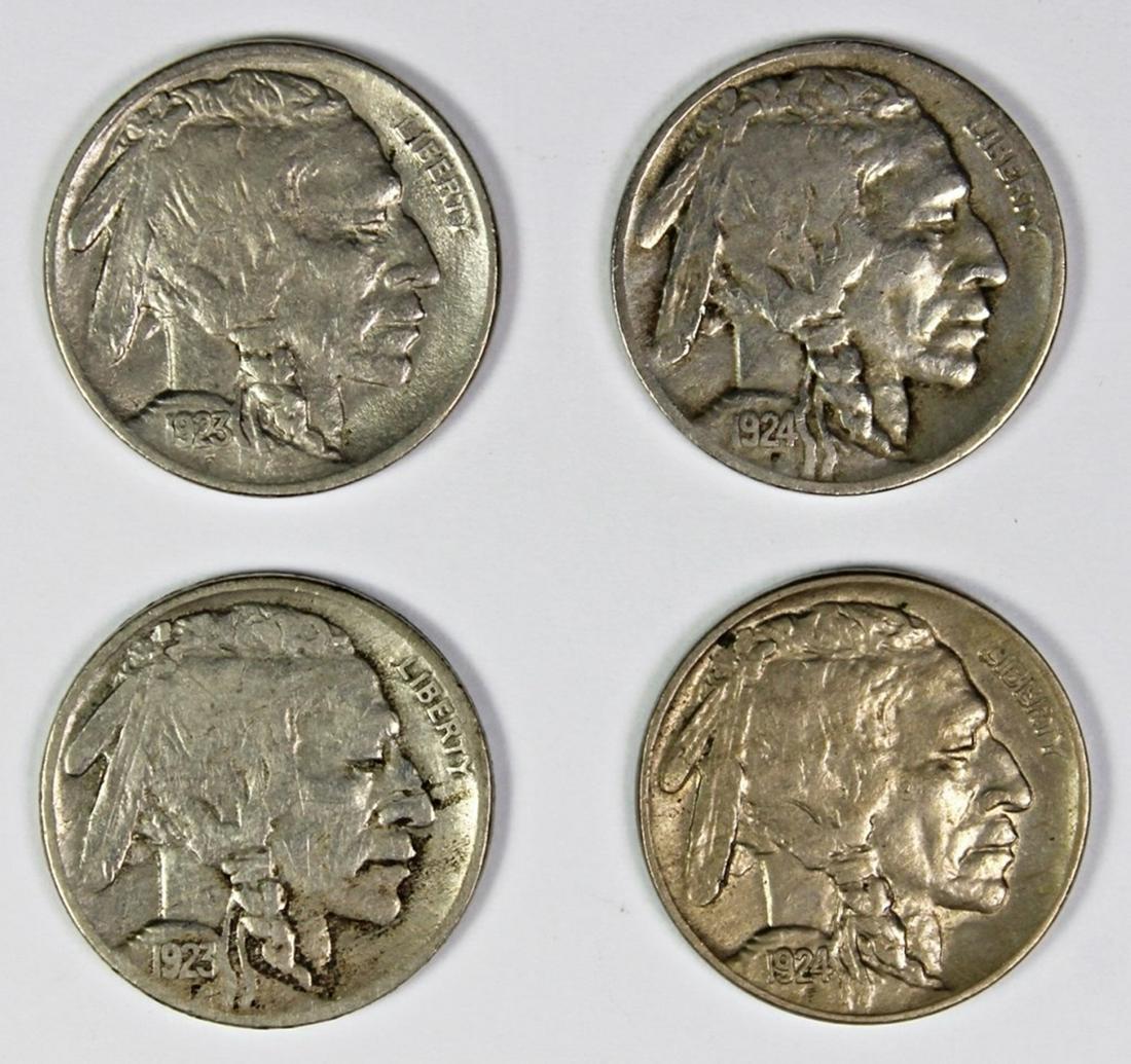 FOUR BUFFALO NICKELS: (1 of 2)