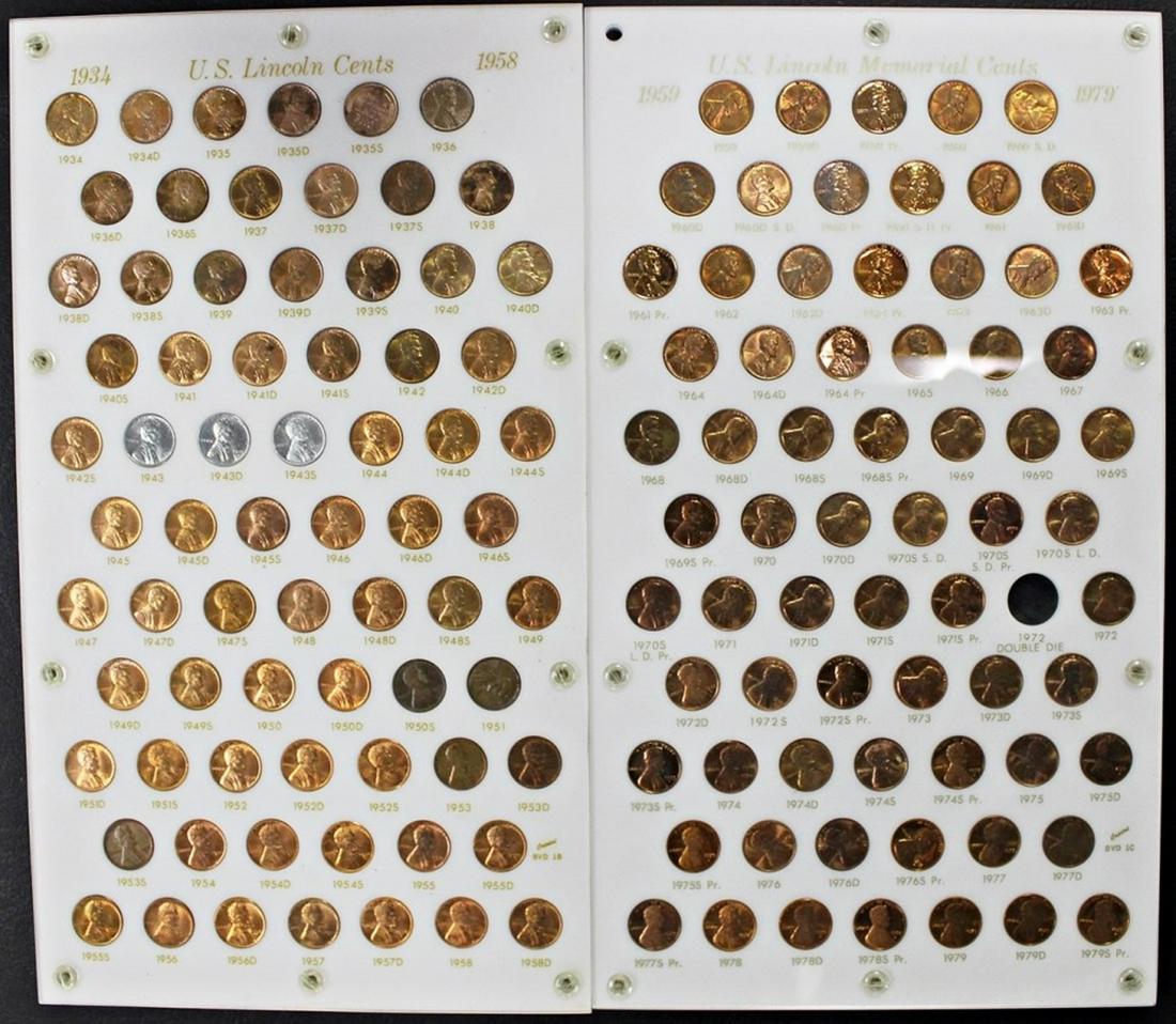 FOUR SETS OF LINCOLN CENTS IN CAPITAL PLASTIC: (1 of 4)