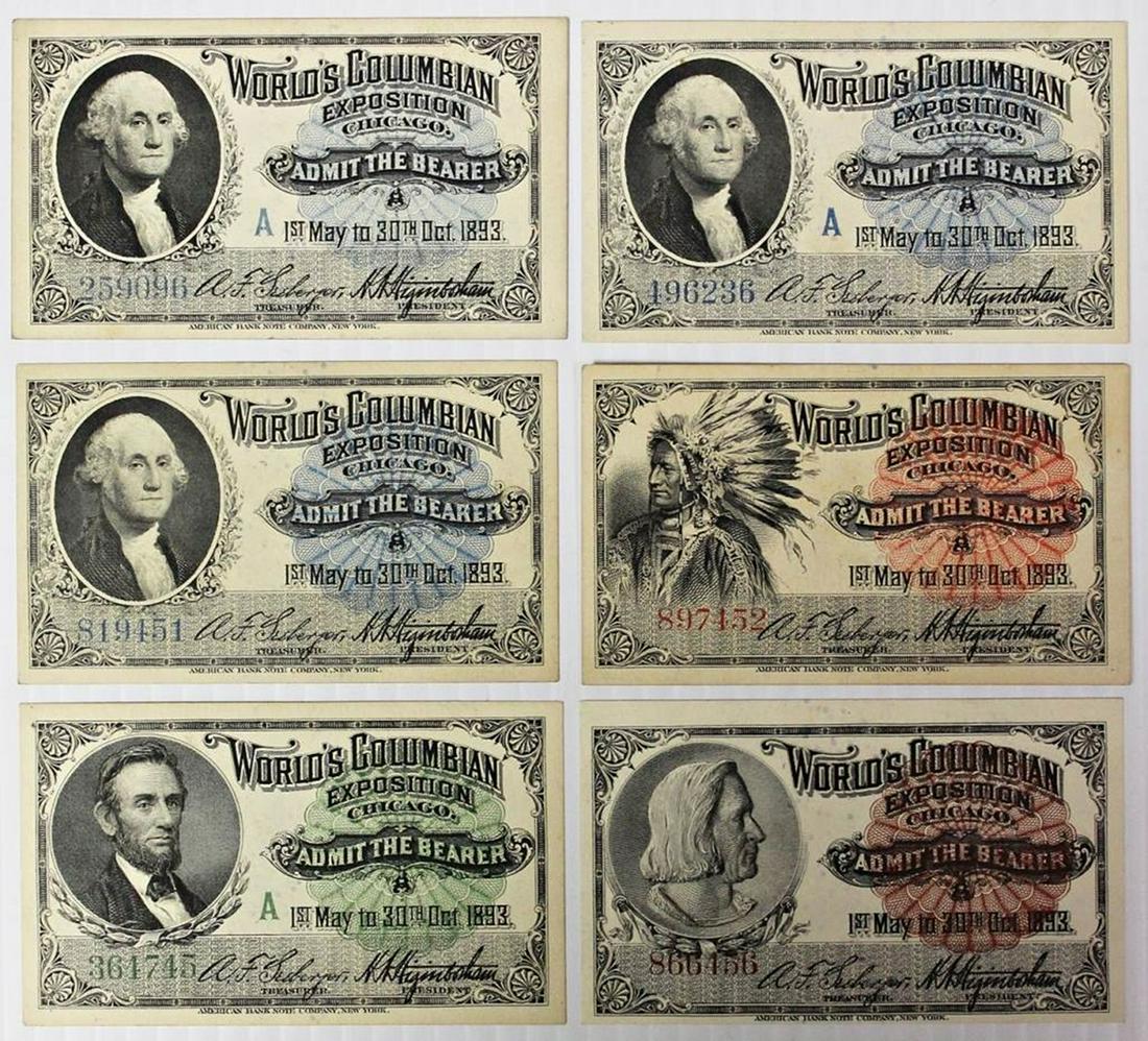 (6) 1893 WORLD COLUMBIAN EXPOSITION (1 of 2)