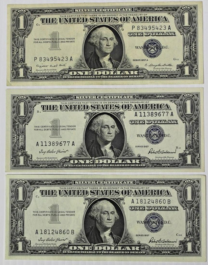 (3) 1957 SILVER CERTIFICATES (1 of 2)