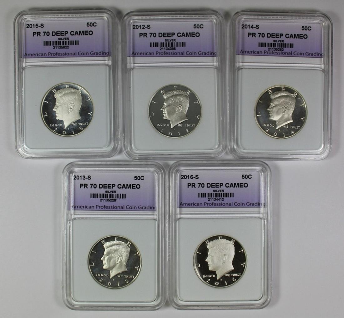 SIX SILVER KENNEDY HALF DOLLARS: (1 of 2)