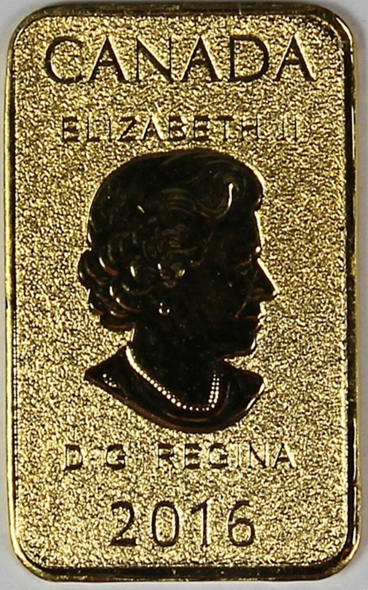 2016 1/10 OZ. GOLD ROYAL CANADA MINT BAR (1 of 2)