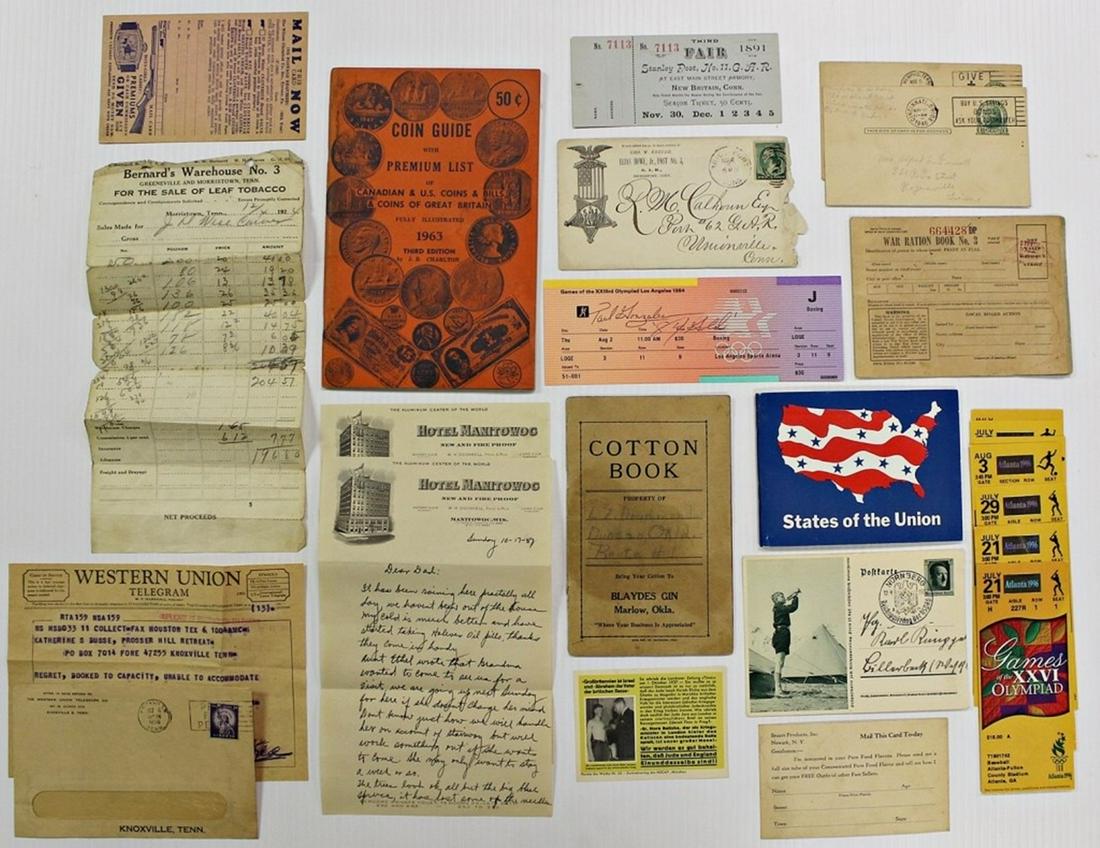 GROUP OF HISTORIC DOCUMENTS - SEE DESCRIPTION (1 of 2)