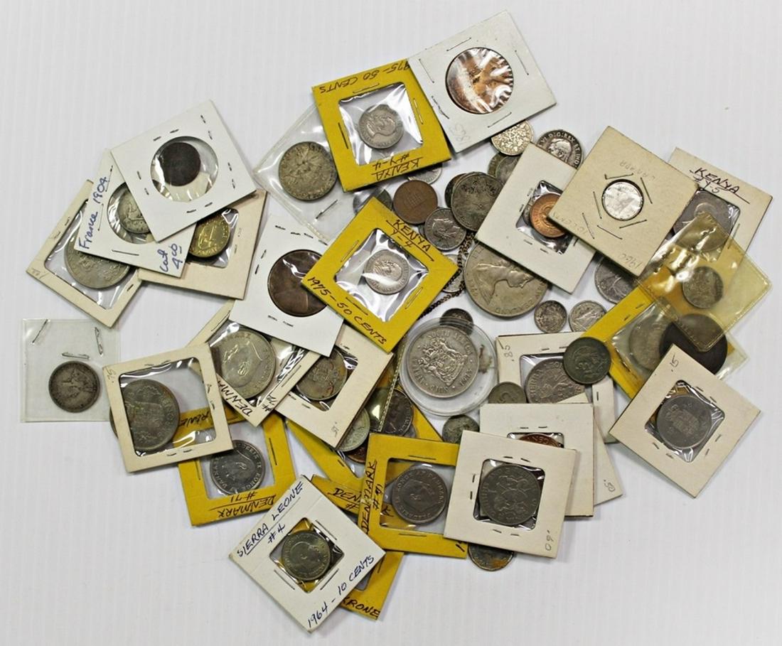 BAG OF FOREIGN COINS (1 of 1)