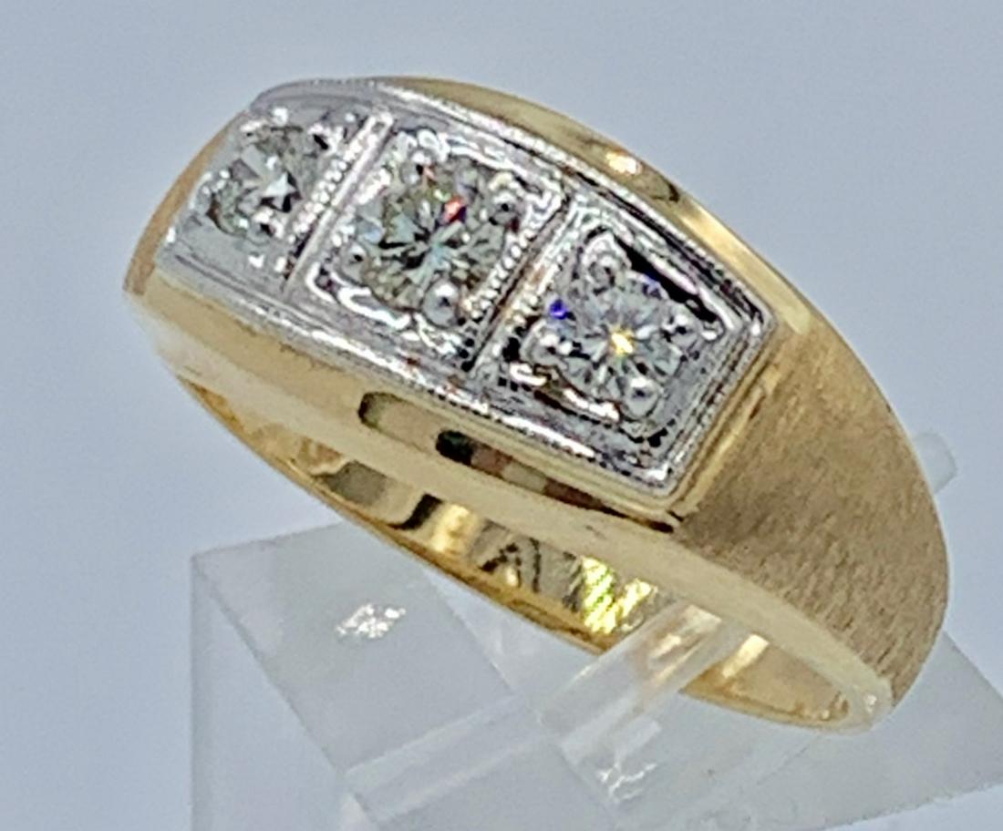 GENTS 14K YELLOW GOLD DIAMOND RING, SIZE 10 (1 of 2)