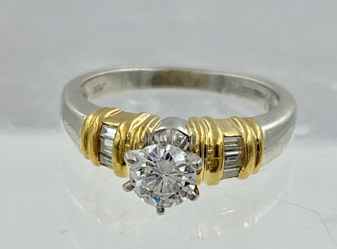 PLATINUM & 18K YG  DIAMOND RING, (1 of 3)