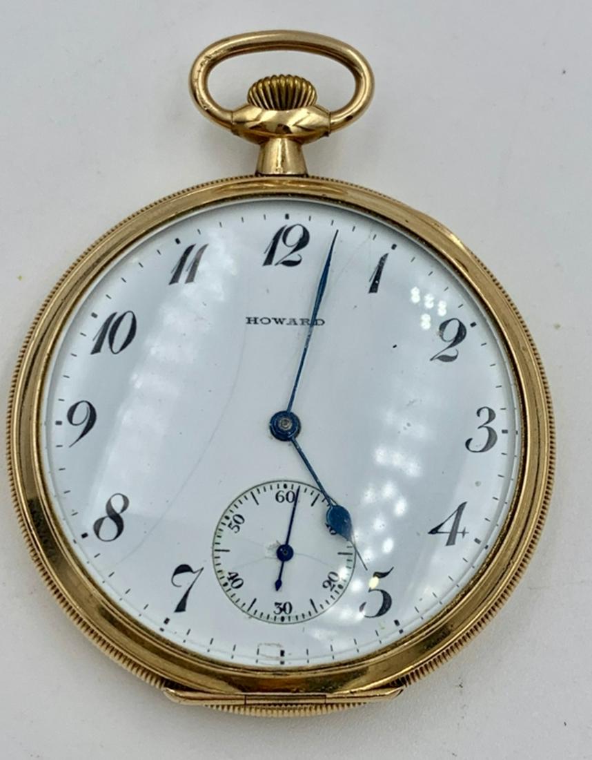 E HOWARD BOSTON OPEN FACE POCKET WATCH (1 of 2)