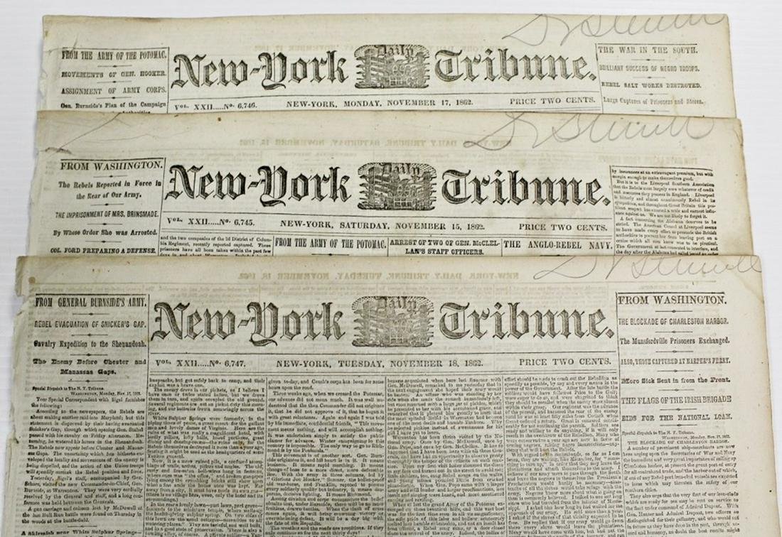 3 DIFFERENT CIVIL WAR NEWSPAPERS (1 of 5)