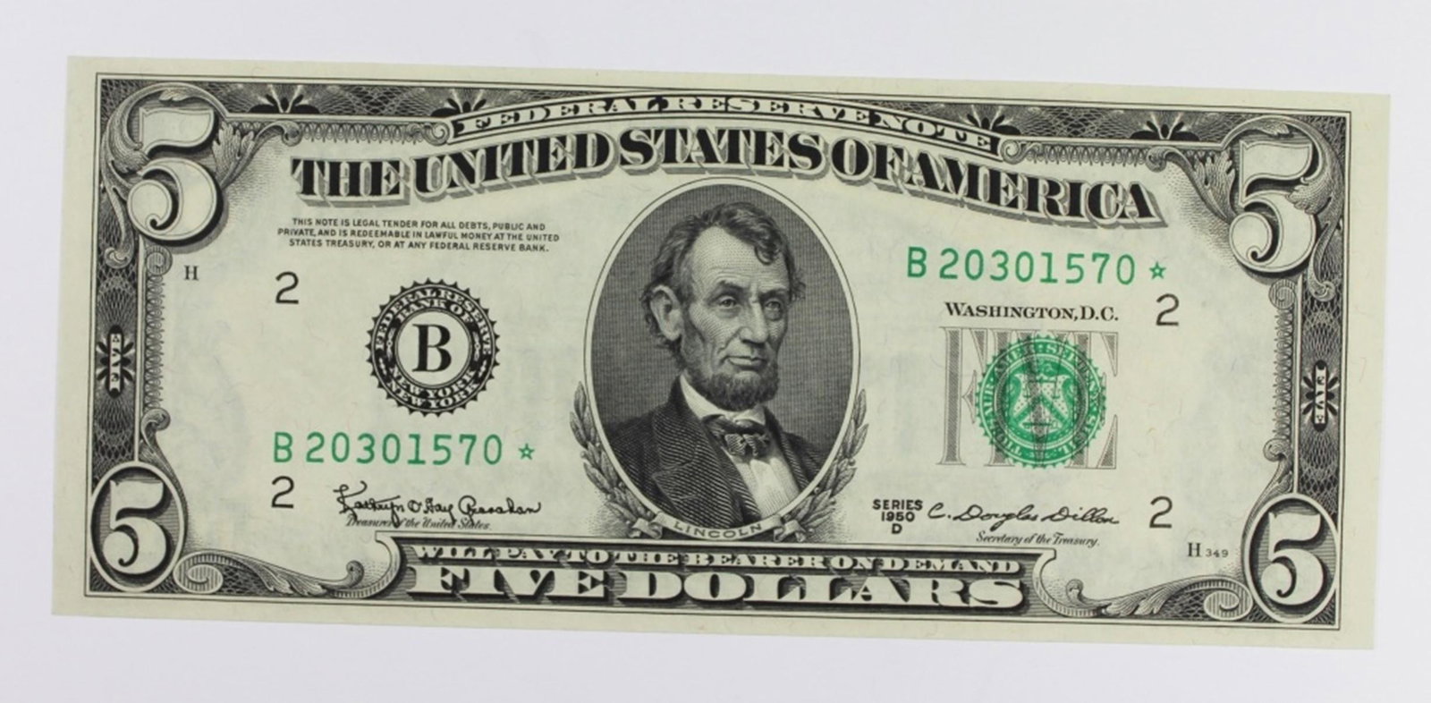 1950-D $5.00 FEDERAL RESERVE NOTE (1 of 2)