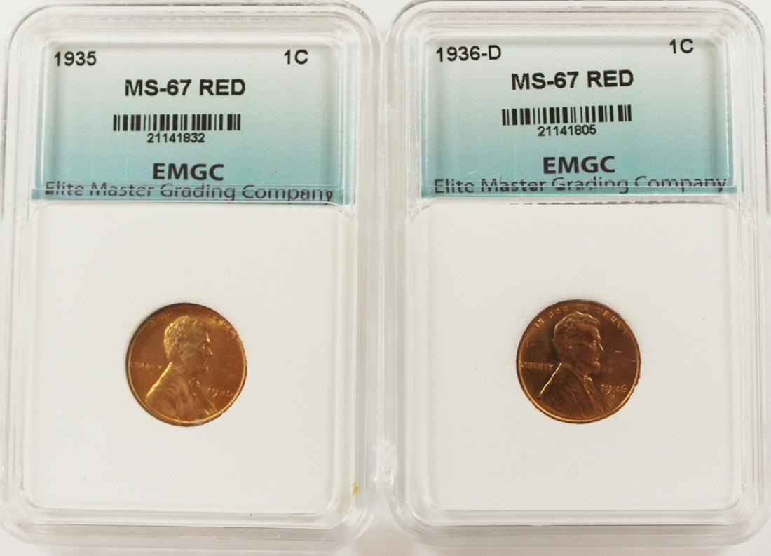 1936-D AND 1935 LINCOLN CENTS (1 of 2)