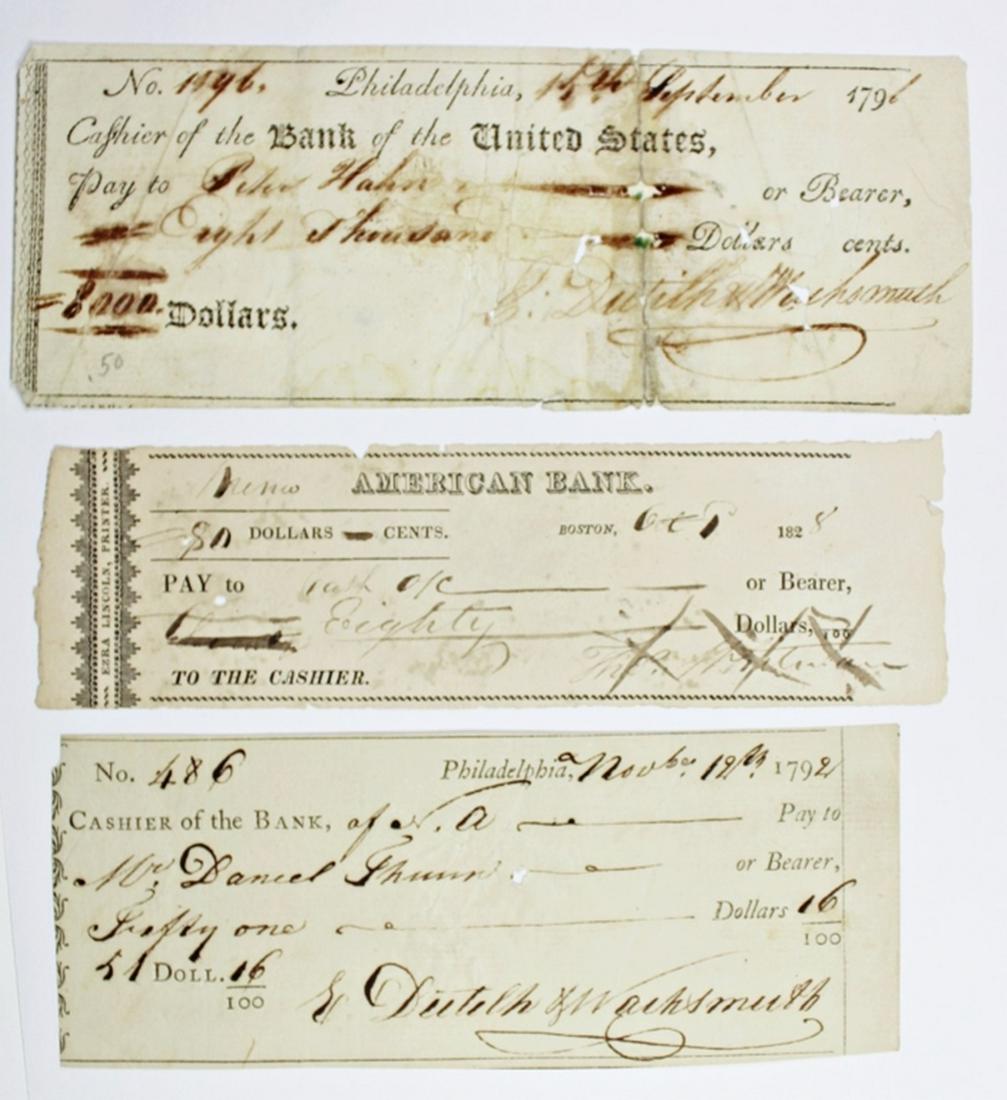 LOT OF 3 EARLY CHECKS (1 of 2)