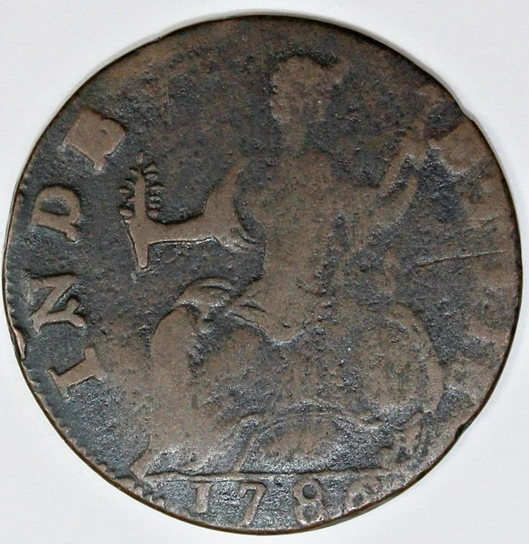 1786 CONN. CENT MILLER 5,5M R3: PLEASING F/VF. CHOCO BROWN SURFACES. ESTIMATE: $300-$400