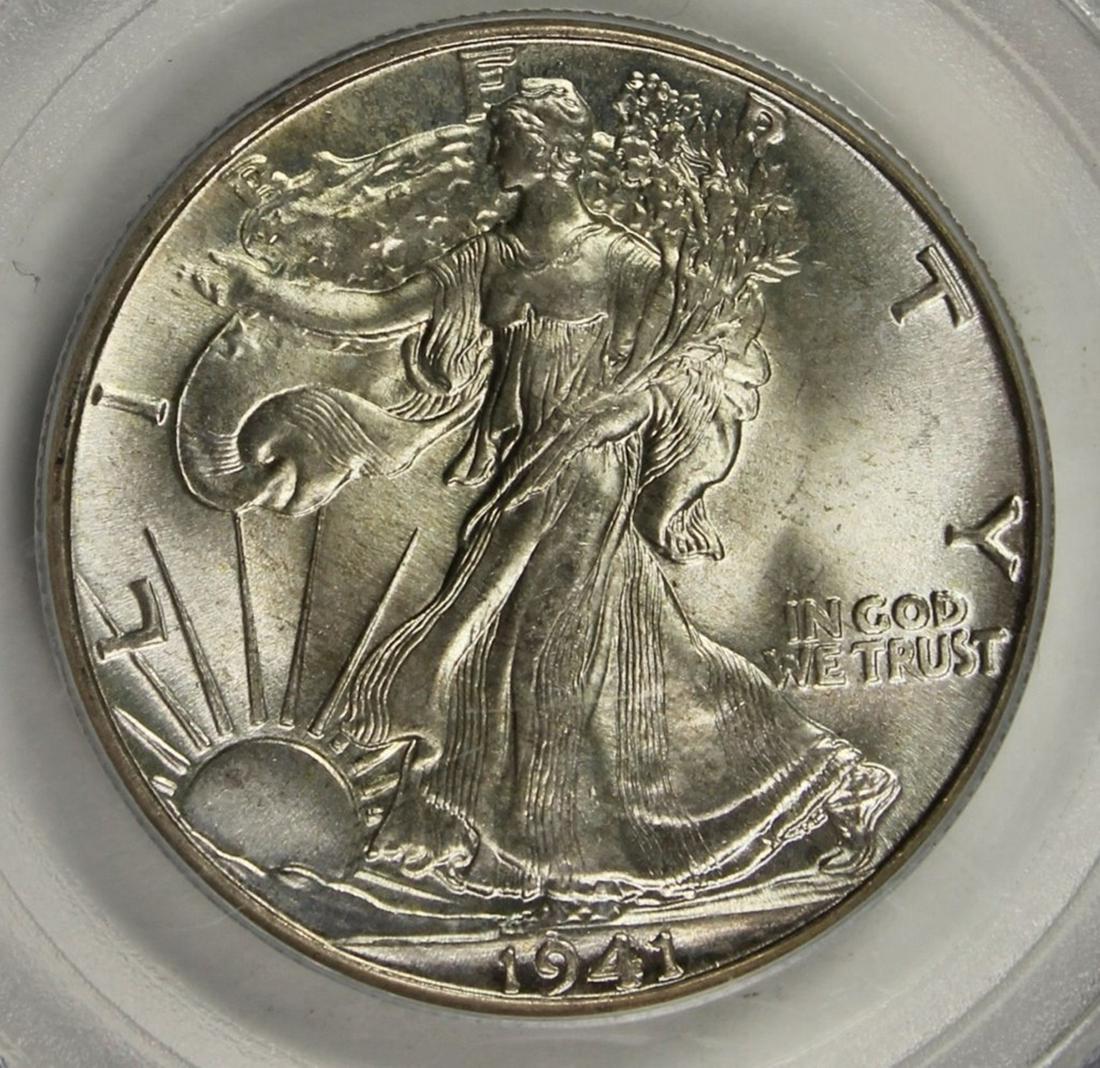 1941 WALKING LIBERTY HALF DOLLAR PCGS MS 65 (1 of 4)
