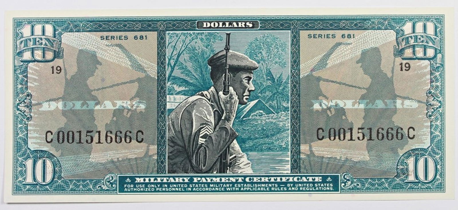 MILITARY PAYMENT CERTIFICATE SERIES 681 $10.00 (1 of 2)