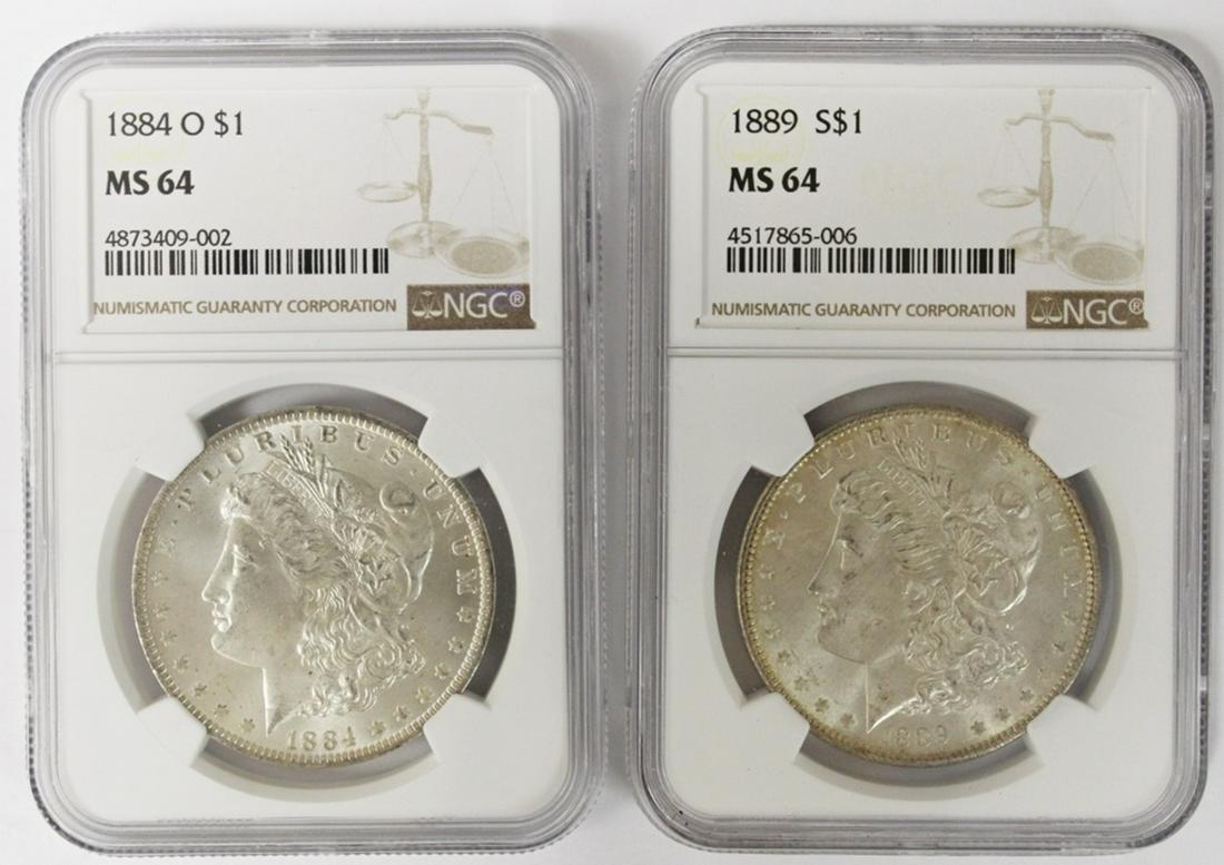 TWO NGC MS64 MORGAN DOLLARS: (1 of 2)