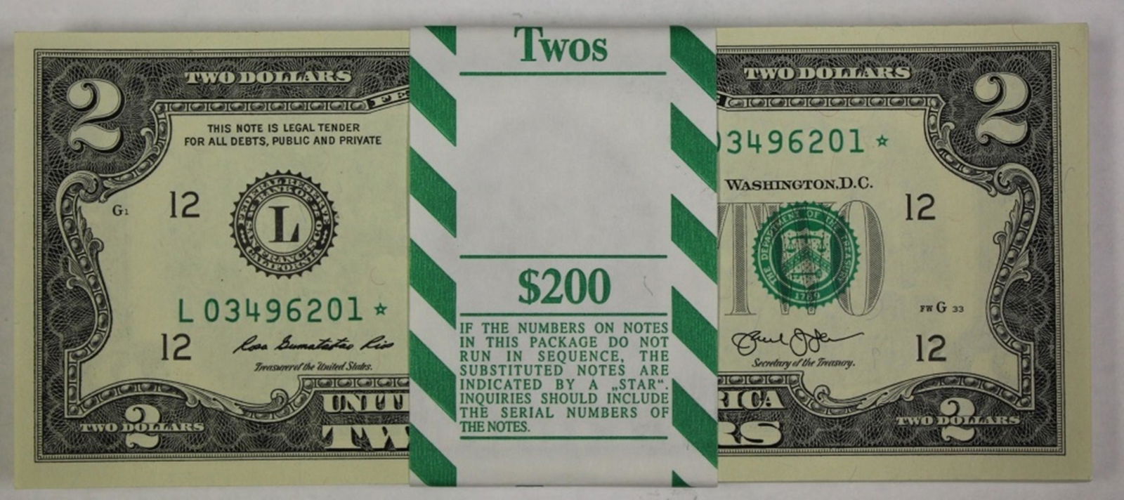 $2 PACK OF 100 CRISP STAR NOTES (1 of 2)