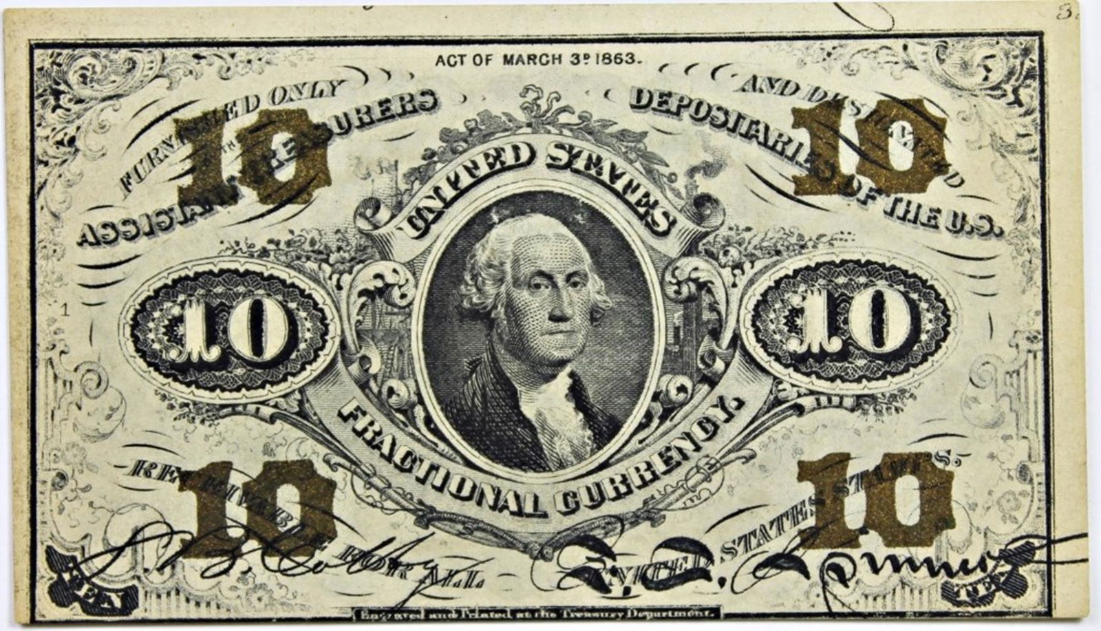 TEN CENT FRACTIONAL WASHINGTON (1 of 2)