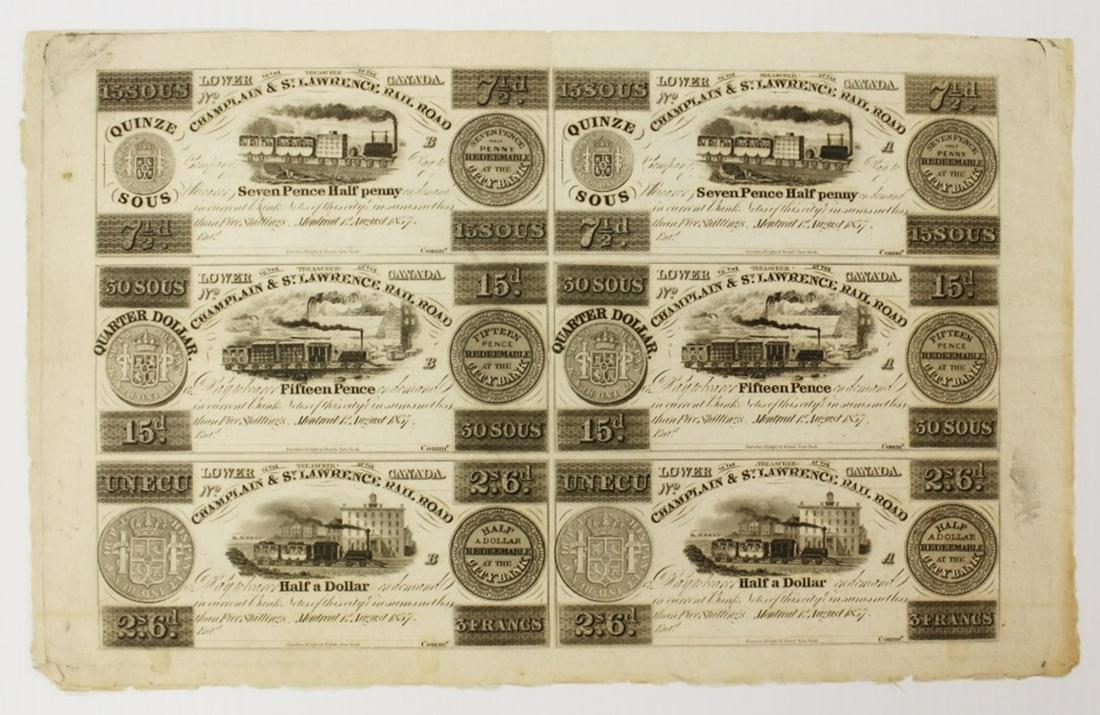 RARE 1837 SHEET CHAMPLAIN & ST. LAWRENCE (1 of 2)