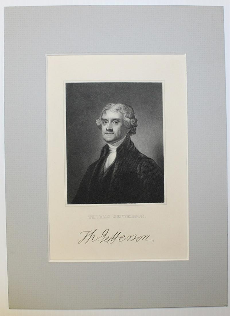STEEL ENGRAVING OF THOMAS JEFFERSON (1 of 2)