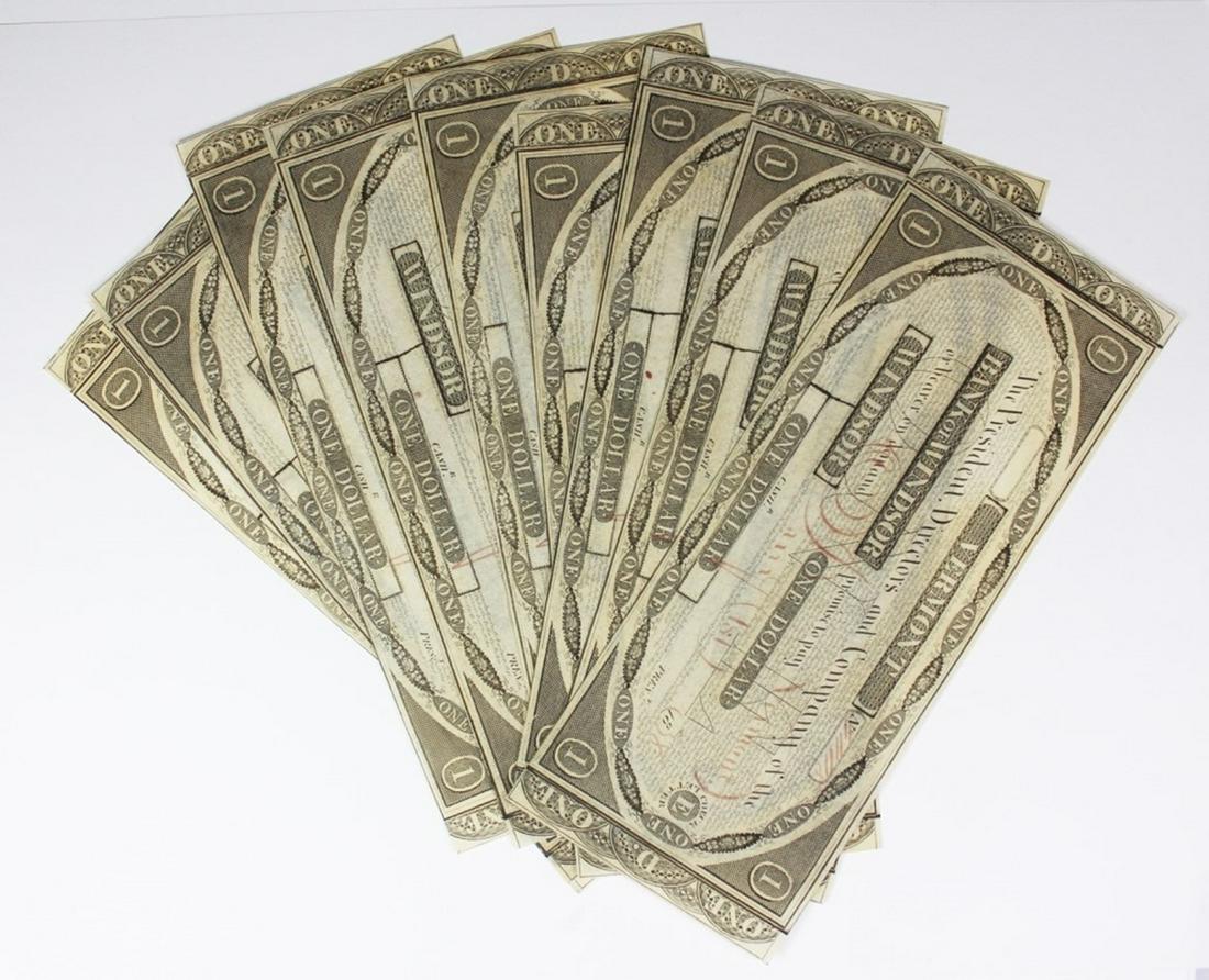 10 PIECE OF 1808 BANK OF WINDSOR, VERMONT: $1. ALL AU-UNC. ESTIMATE: $600-$700