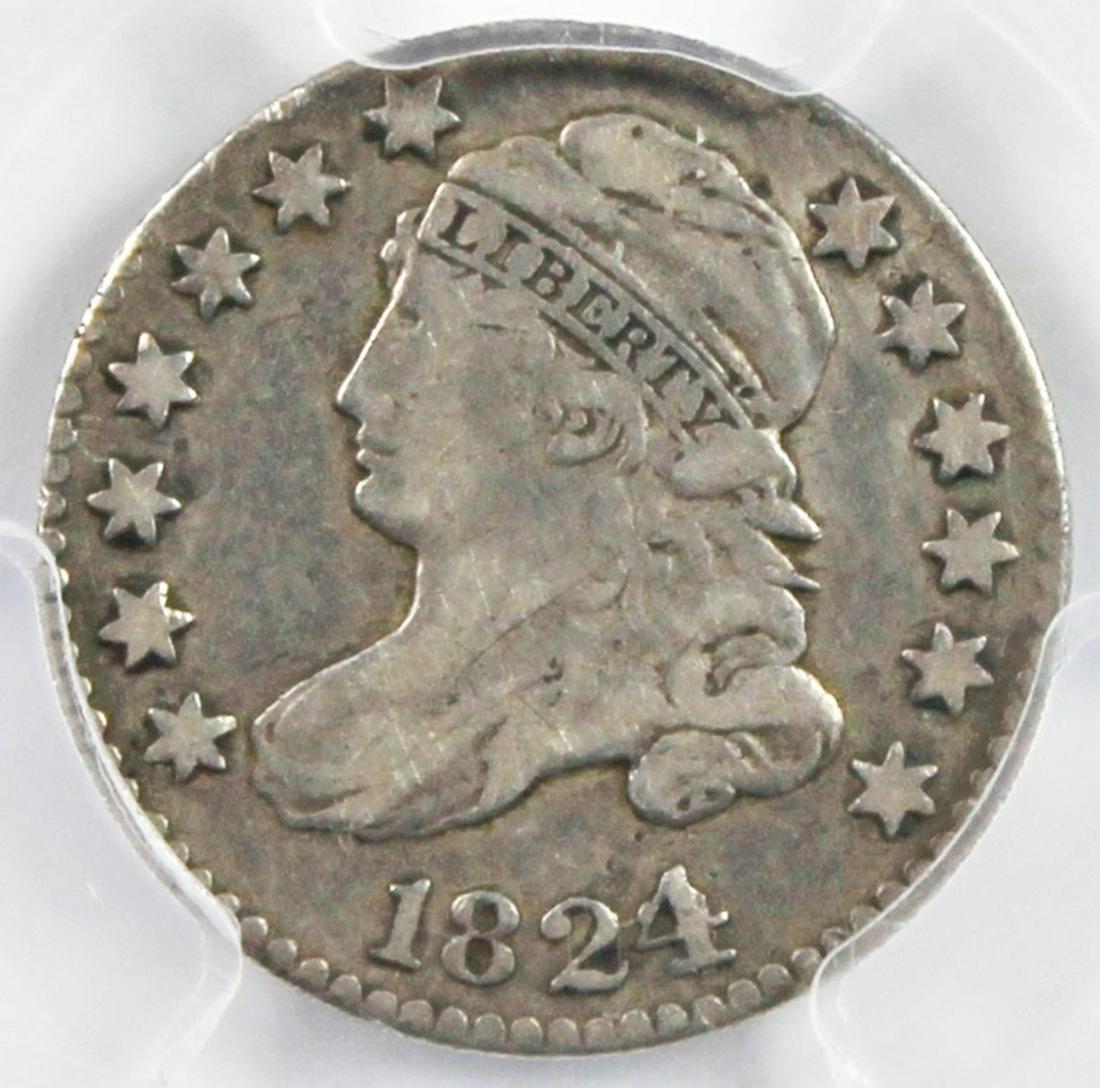 1824/2 BUST DIME VERY RARE JR 1824/2 (1 of 4)