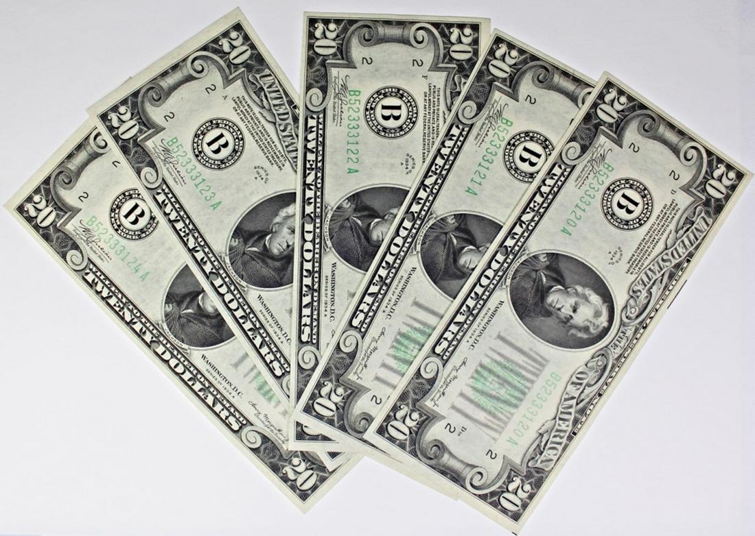 (5) 1934-A $20 FEDERAL RESERVE NOTES (1 of 2)