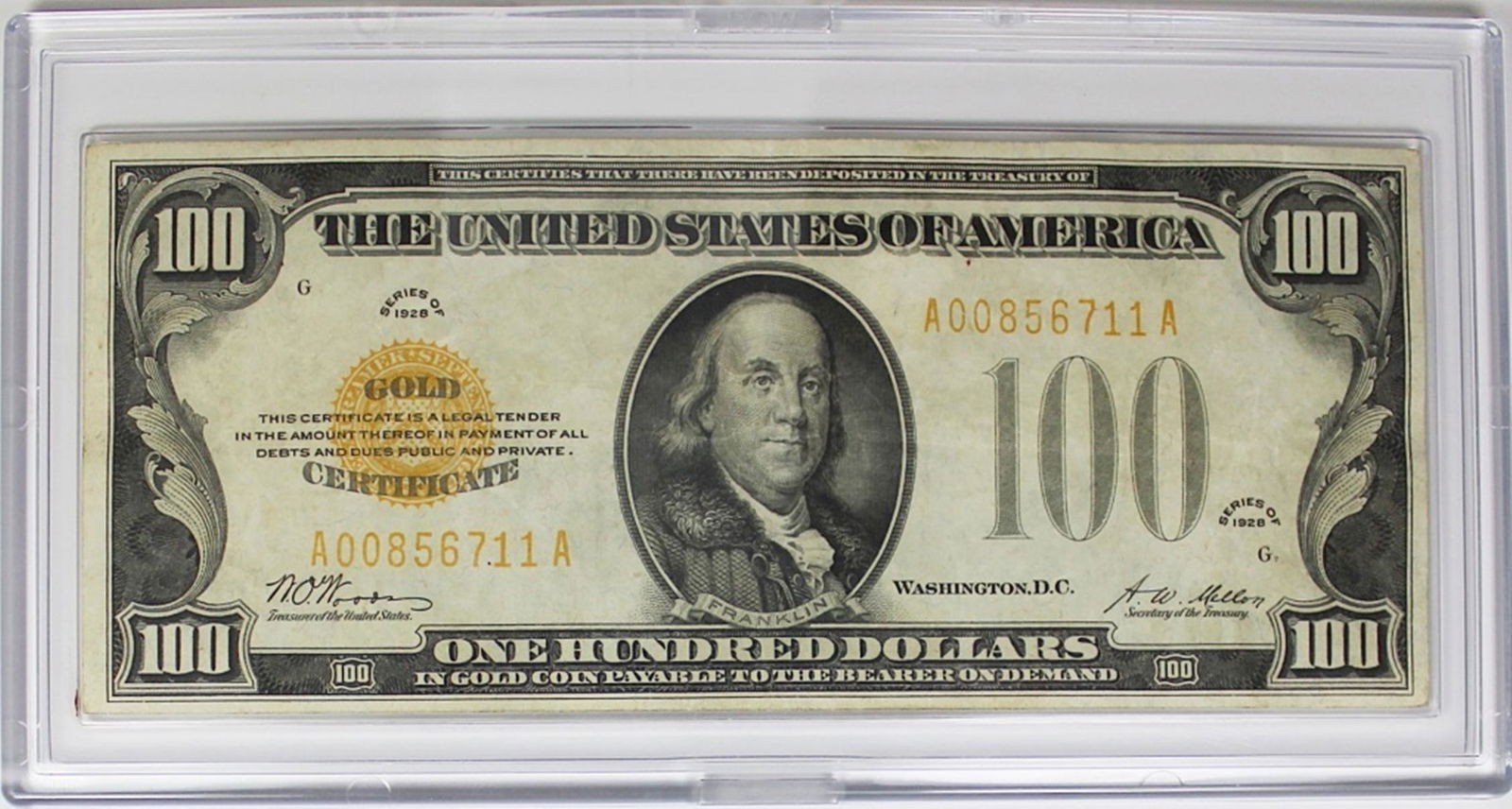 1928 $100.00 GOLD NOTE (1 of 2)