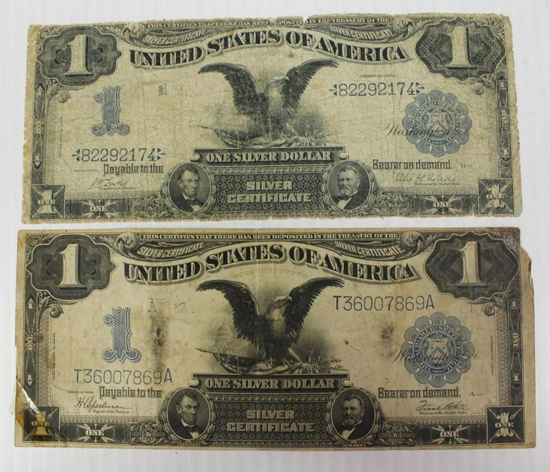 TWO 1899 "BLACK EAGLE" SILVER CERTIFICATES (1 of 2)